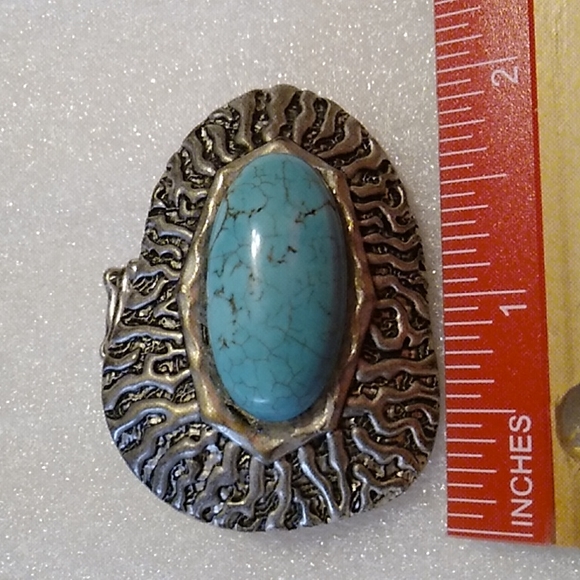 Nwt Faux Turquoise Stretch Ring - Picture 3 of 8